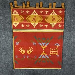 Pendleton Rock Art Curtain Vintage Double Sided Wool Red Southwestern 78x64 EX
